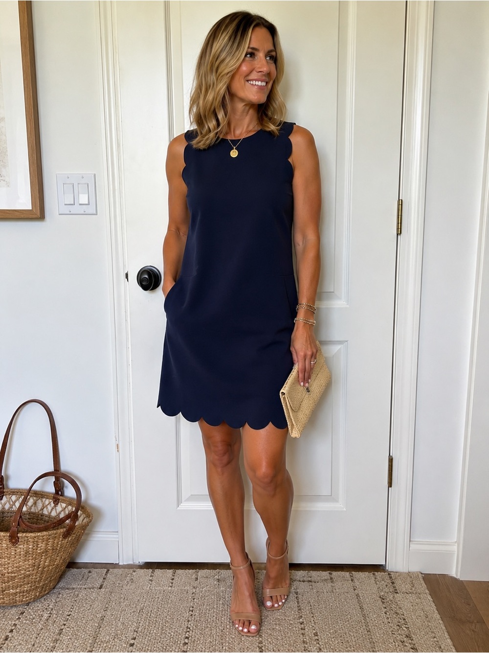 JCrew scalloped dress SZ 8